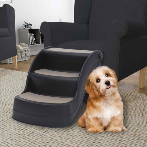 Escalera para Perros Plegable de 3 Peldaños Mascotas Gris oscuro/Negro vidaXL - Imagen 3 de 30