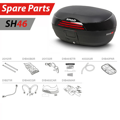 SHAD SH46 Top Box Ersatzteile Motorrad Ersatz Gepäck Schlüssel, Schlösser, Gurte