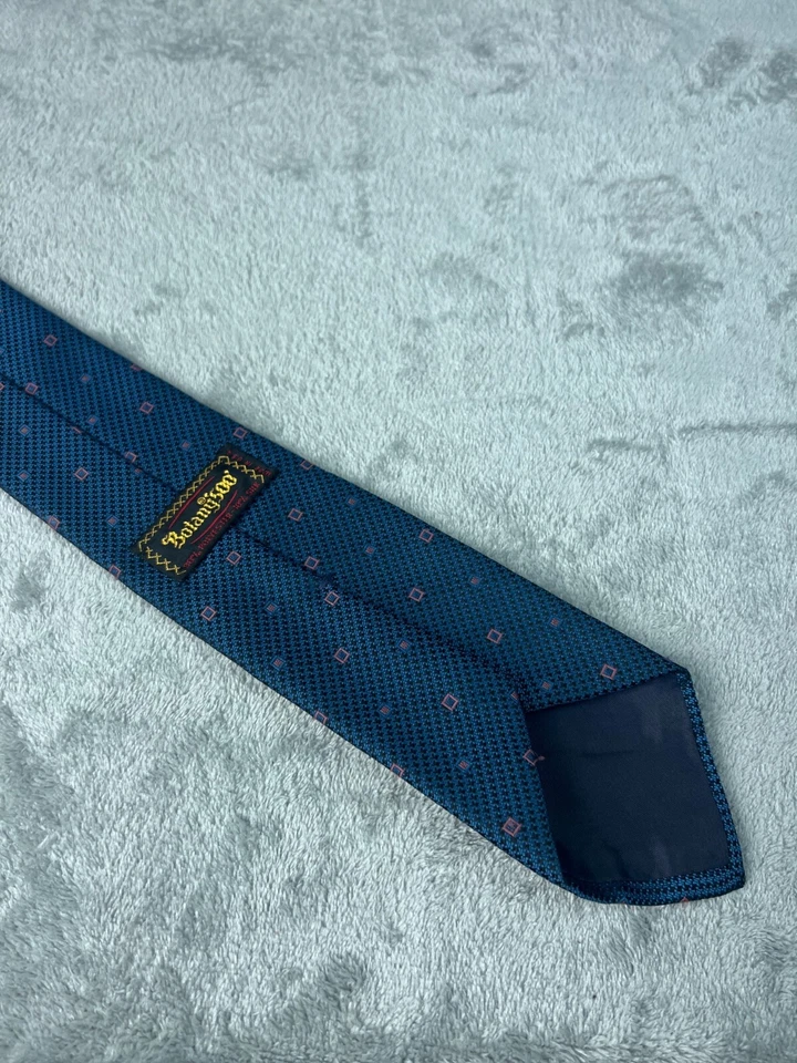 Corbata Botany 500 Cuello Azul Rosa Cuadros Mezcla Seda Ancho Clásico Corta Para Hombre Foto 4 de 4