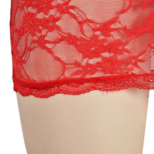 Plus Size Women See Through Sexy Lace Nightdress Babydoll Lingerie Sleepwear US - Picture 17 of 27