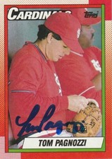 TOM PAGNOZZI ST. LOUIS CARDINALS  SIGNED 1990 TOPPS CARD #509