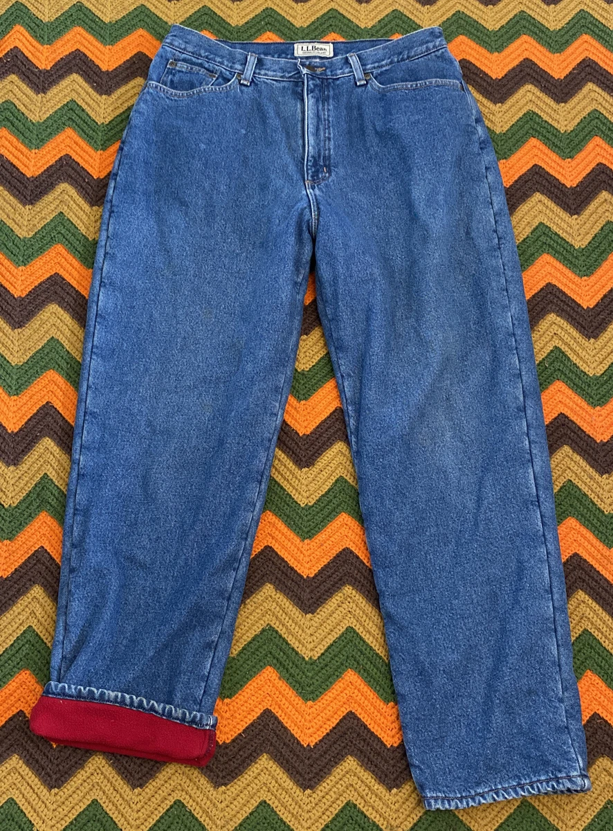 Ll bean fleece hotsell lined jeans womens