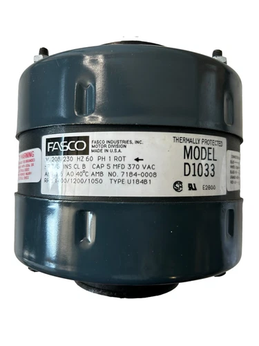 FASCO INDUSTRIES, D1033, 1/5 hp, 1400 RPM, 5" Diameter, 208-230 Volts - NEW IN