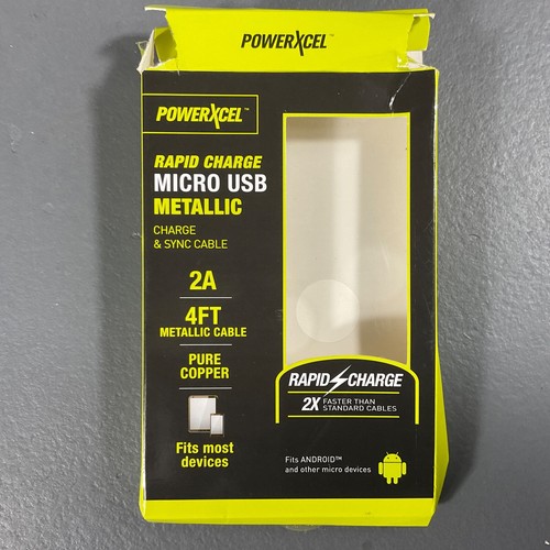 PowerXcel Durable 4 Ft. Rapid Charge Micro USB Metallic Charge & Sync Cable - Picture 17 of 24