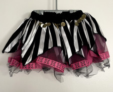 Princess Couture by Puppet Workshop Girl's 9" Pirate Skirt- Black, White  Pink