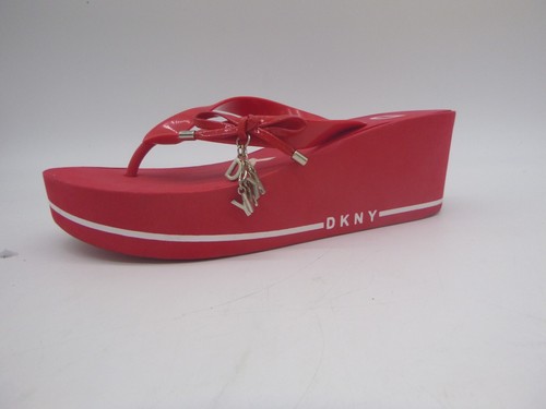 red dkny platform sandals