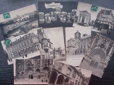 18 LOT BOURGES 9 CPA SOUVENIR DE HOTEL PLACE CUJAS ECOLE VUE GENERALE