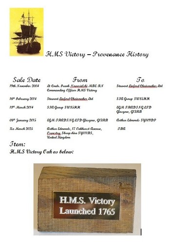 HMS Victory Altholzkiste Eiche Nelson Trafalgar - Bild 13 von 13