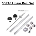 1X SFU1605 L300-1500mm Ballscrew & 2X SBR16 Fully Supported Linear Rail Set