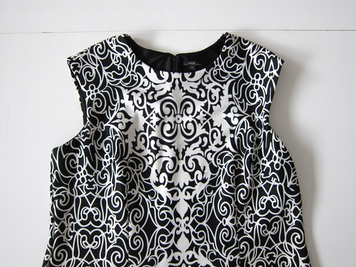 R&K Black White Floral Paisley Sleeveless Shift Sheath A-Line Tunic Dress 18W - Picture 9 of 11