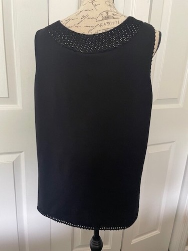 Lane Bryant black Tank top 14/16 Croched Neckline and Trim - Picture 2 of 6