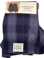 NWT AMERICAN EAGLE Stretch Boxer Sz S-M Blue Plaid Checks 32