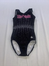 GK The Gala Gymnastics Leotard. Black w/ Stars. Sz. AXS. GUC