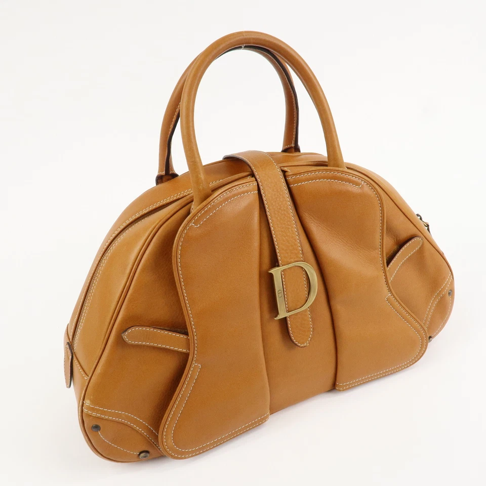 Auth Christian Dior Handbag Double Saddle Bag Leather Shoulder Bag Used F/S - Image 4 of 4