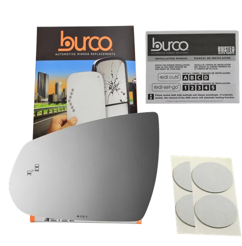 Driver Mirror Glass w/ Blind Spot Icon No Rear Mount For 2013-2015 Cadillac SRX