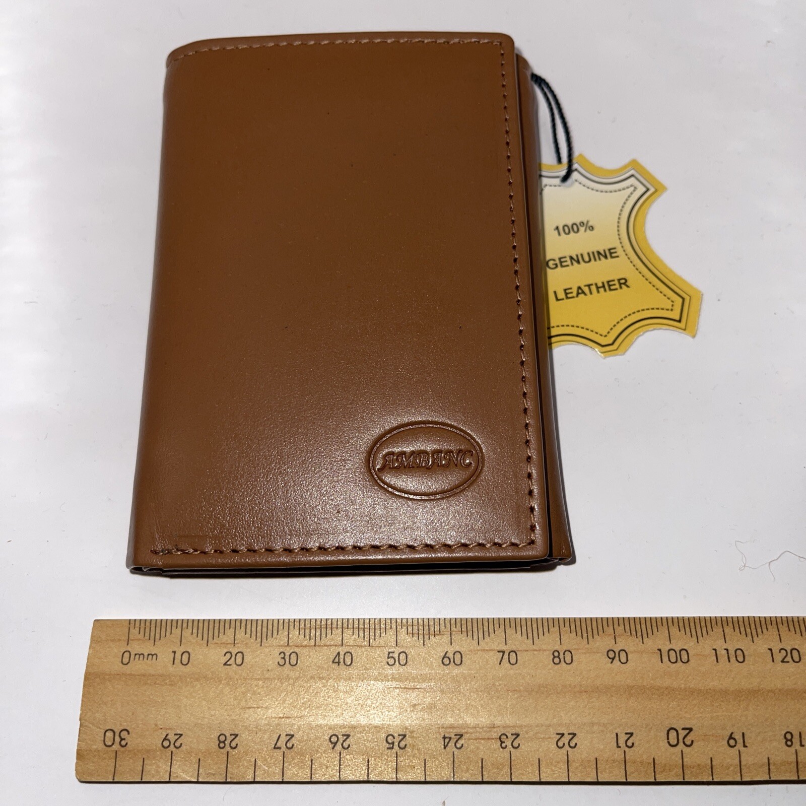 MEN'S WALLET GENUINE LEATHER SLIM  TRI FOLD  ( W 1064) Tan
