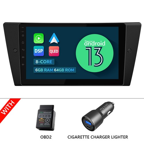 For BMW 3 Series E90 E91 E92 E93 9" Android 13 6+64 GPS Car Stereo Radio CarPlay - Picture 34 of 35