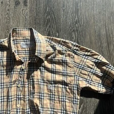 Burberry Nova Check Short Sleeve Shirt Size S Beige Vintage limited From JAPAN