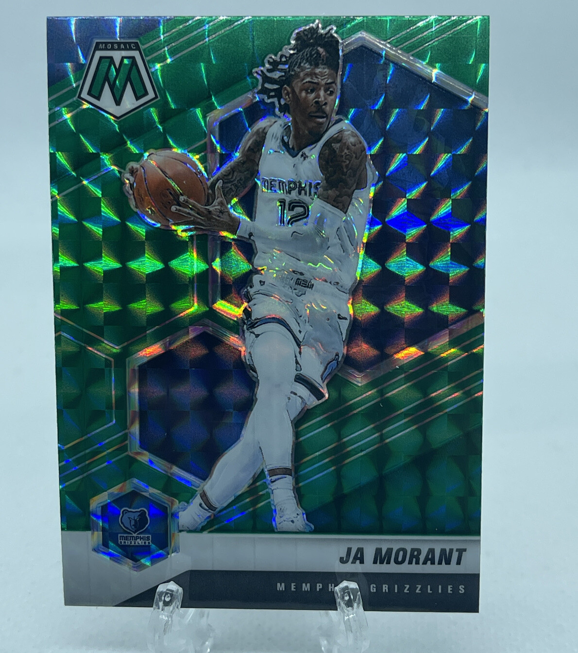 Ja Morant Green Mosaic Prizm Panini NBA Mosaic 2020-2021 #40 🔥🔥