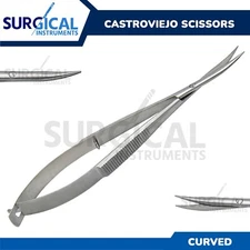 Castroviejo Scissors Surgical Dental Instrument 7.5" Curved German Grade