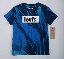 NEW Toddlers LEVI'S Blue Black Signature All Around Print Shirt Sz. 4T