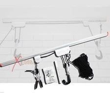 Rail Mount Bike & Ladder Lift Storage 75lbs Hanger Bicycle Garage Pulley Racks