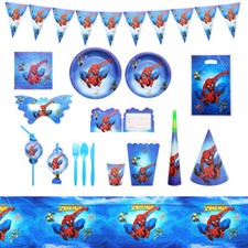 Spiderman Birthday Party Supplies Plates Banners Bags Tablecover Balloons Decors