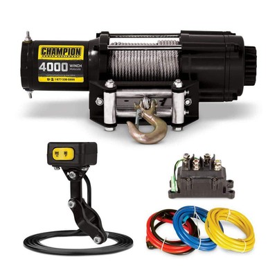 Champion Power Equipment 4000-lbs ATV/UTV Winch Kit 1.4-HP 12V Galvanized Steel