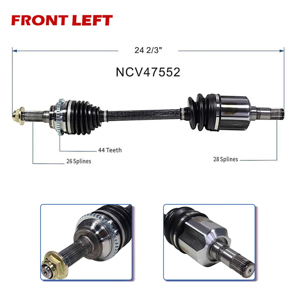 Передняя левая ось полного привода в сборе для Mazda Protege 2002-2003 Protege5 1995-2003 годов выпуска - Изображение 2 из 4