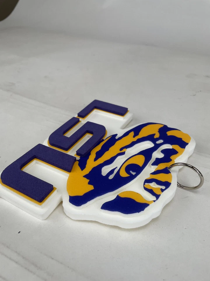 New Louisiana State LSU Tigers Jumbo Silver Big Fan Chain Necklace Foam MI USA - Image 4 of 4