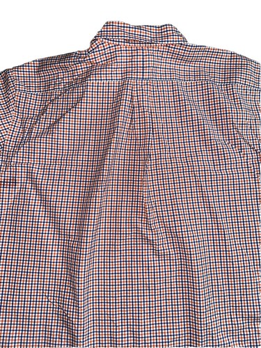 Ralph Lauren Men's Shirt Classic Orange Blue Short Sleeve Plaid XLT Tall Vintage - Picture 6 of 6