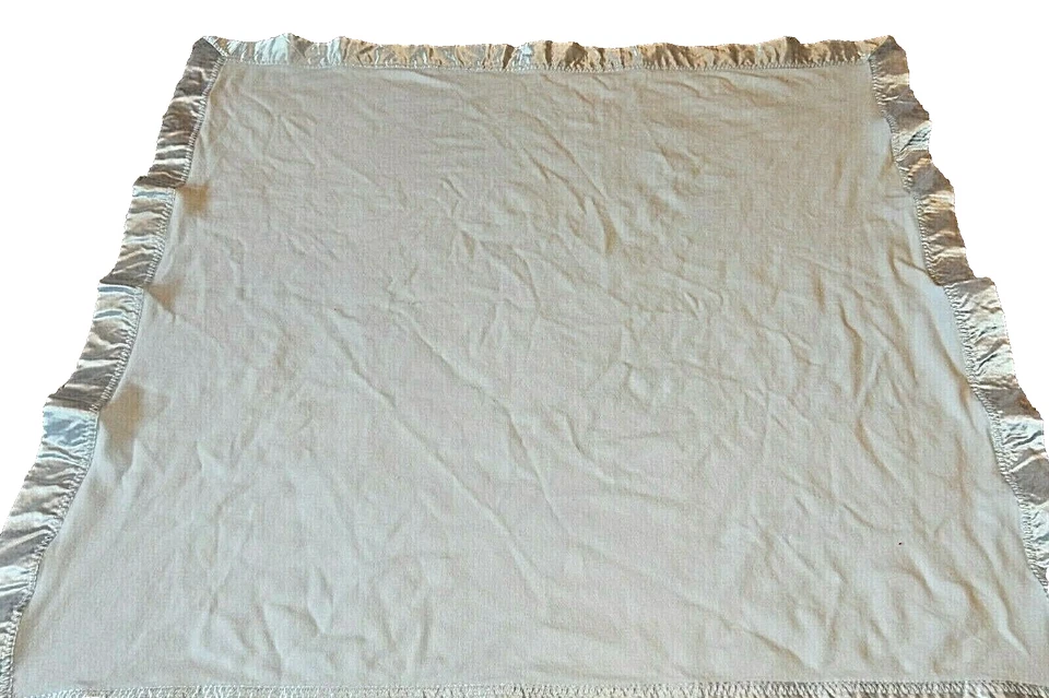 8D !WOW! 30x30 Small Wonders Blue Cotton/Satin Jersey Knit Baby Crib Blanket - Image 3 of 3