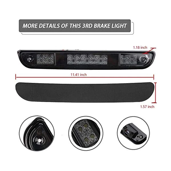 Para 92-96 Ford F150 F250 BRONCO Tercera Luz de Freno Humo LED Lámpara de Carga Trasera Foto 3 de 4