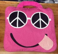 2-in-1 Kids Pink travel pillow That Folds Out blanket Black And White Polkadot