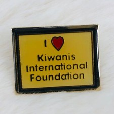 Vtg I Heart Love Kiwanis International Foundation Enamel Member Lapel Pin
