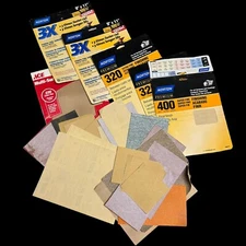 Sandpaper Lot. Multiple Sizes Brands Opened New And Used Sheets 