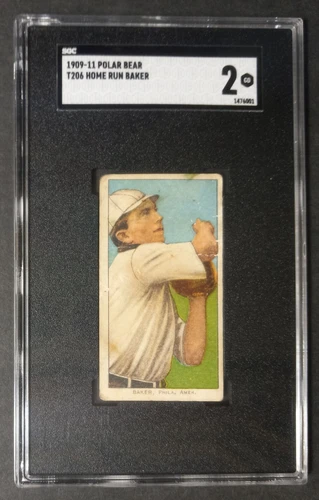 1909-11 T206 - Home Run Baker - HOF - POLAR BEAR - SGC 2 GOOD