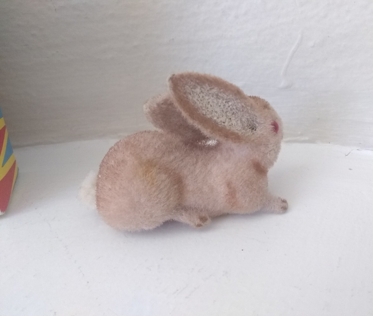 野うさぎ　Wagner　ラビット　kunstlerschutz　お月見できるかな Vintage Wagner Kunstlerschutz West Germany Flocked Ornament