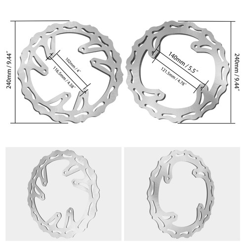 Front Rear Brake Disc Rotor For Honda CR125 CR250 02-07 CRF250R 450R 450X 05-14 - Picture 3 of 9