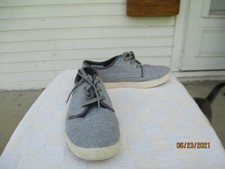 TOMS Gray White Check Shoes Size 8