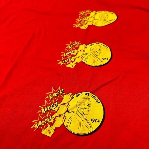 Men's Big Bang Theory Knock Knock Knock Penny Red Shirt, 2XL - Picture 2 of 4