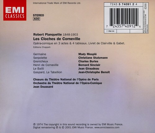 LES CLOCHES DE CORNEVILLE - MESPLÉ SINCLAIR STUTZMANN, JEAN DOUSSARD / 2 CD - Imagen 2 de 2