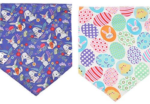 Easter Dog Bandana 2 Pack - Triangle Bibs Pet Scarf for Small toarge Dogs and L - Picture 2 of 5
