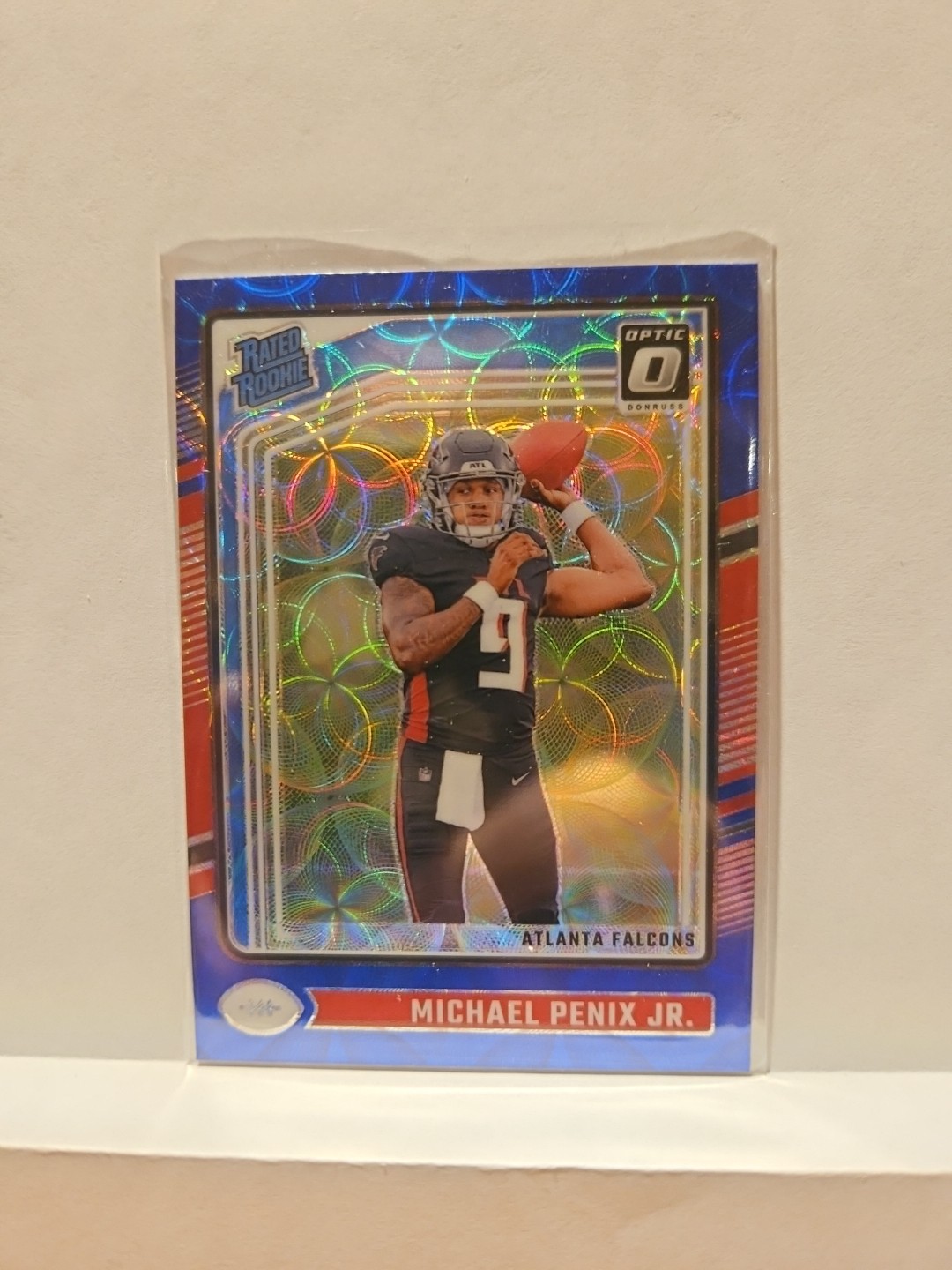 2024 Panini Donruss - Michael Penix Jr. Optic Preview Blue Scope Prizm #308 (RC)