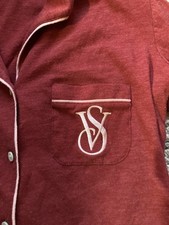 Womens SMALL Victoria Secret Red Long Sleeve PJ Set