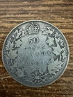 1929 - Canadian Silver half dollar - 50 cent coin - Better Date