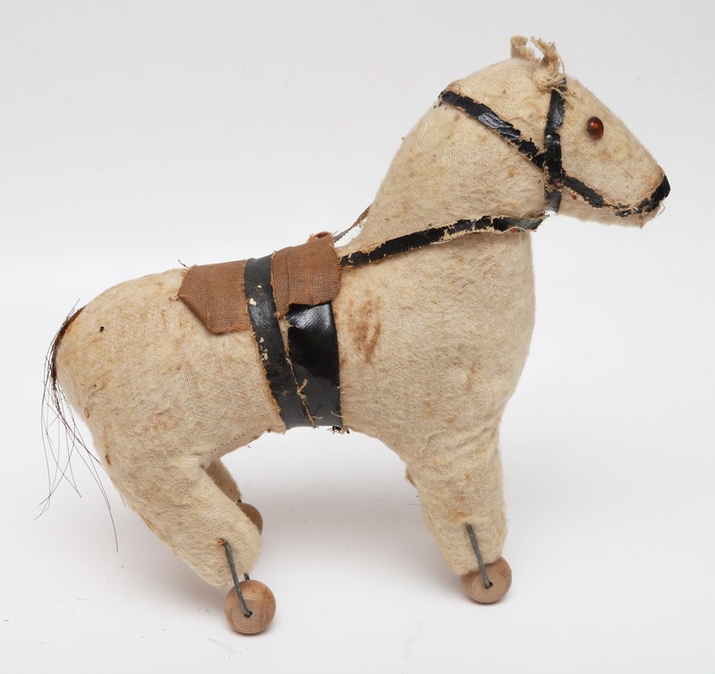 Antique Primitive Horse Pull Toy on Wheels