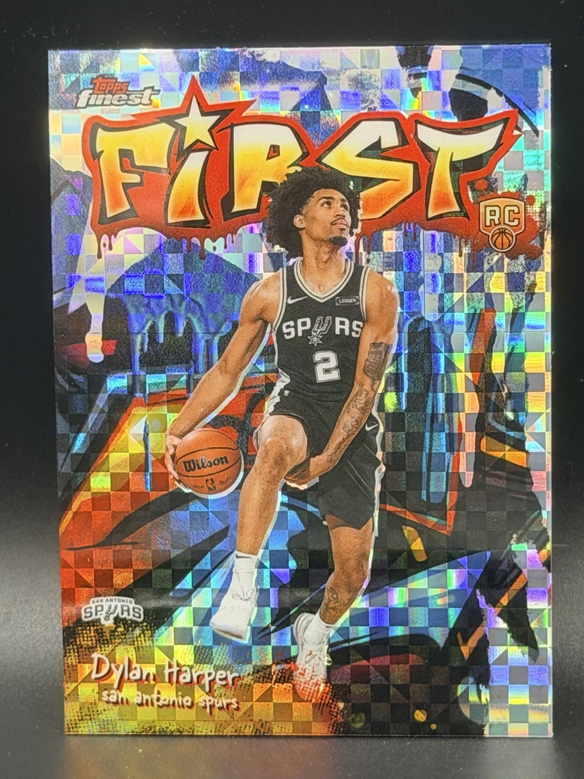 2025-26 Finest #F-2 Dylan Harper First X-Fractor San Antonio Spurs Rookie