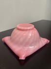 Pink Swirl Fenton Art Vintage Glass Fairy Lamp Base Swirl — photo 2