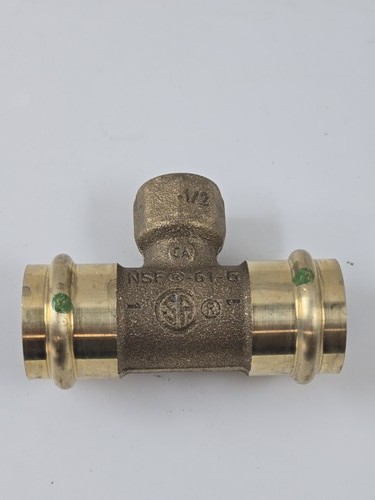 Viega 1/2" Press x 1/2" Press x 1/2" FNPT Brass ProPress Tee Fitting NSF-61-G